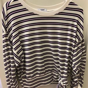 Striped long sleeve with tie front